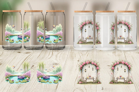 Glass Can Dreamy Garden Picnic Sublimation artnoy 