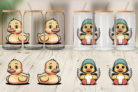 Glass Can Duck Mood Sublimation artnoy 
