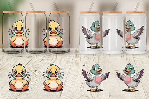 Glass Can Duck Mood Sublimation artnoy 