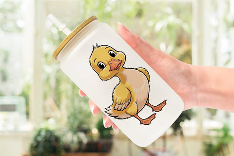 Glass Can Duck Mood Sublimation artnoy 