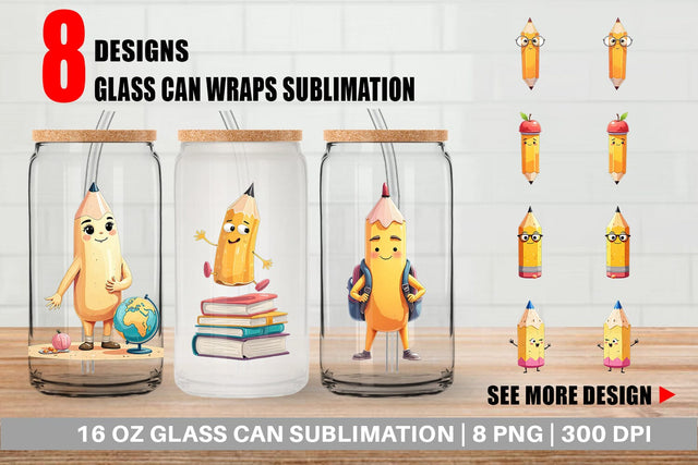 Glass Can Eager Pencil Sublimation artnoy 
