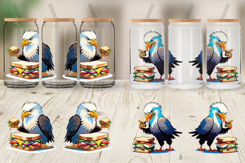 Glass Can Eagle with Sandwich Sublimation artnoy 