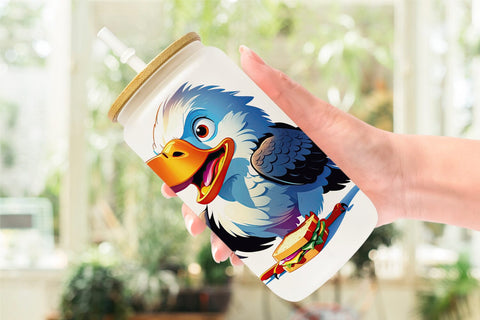 Glass Can Eagle with Sandwich Sublimation artnoy 