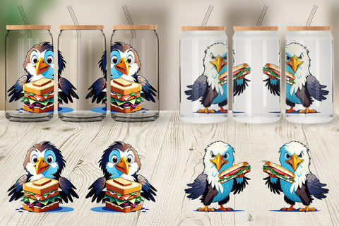 Glass Can Eagle with Sandwich Sublimation artnoy 