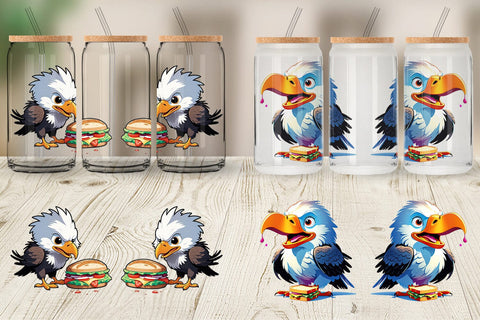 Glass Can Eagle with Sandwich Sublimation artnoy 