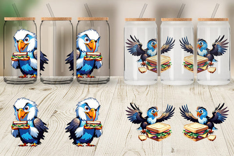 Glass Can Eagle with Sandwich Sublimation artnoy 