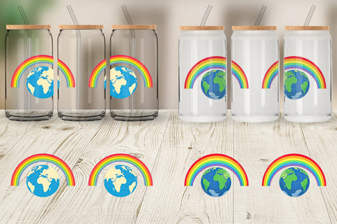 Glass Can Earth with a Rainbow Sublimation artnoy 