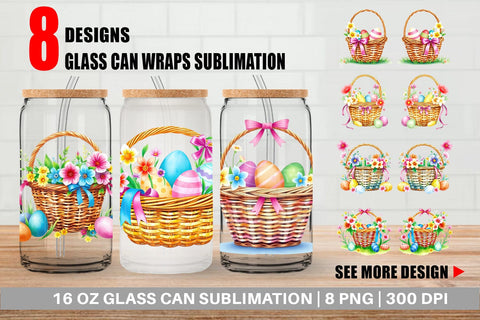 Glass Can Easter Basket Sublimation artnoy 
