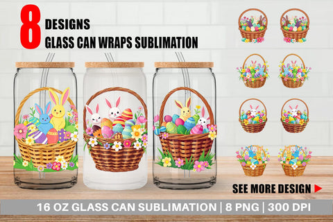 Glass Can Easter Basket Sublimation artnoy 