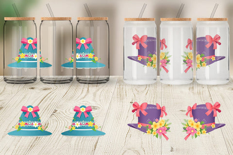 Glass Can Easter Bonnet Sublimation artnoy 