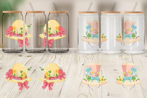 Glass Can Easter Bonnet Sublimation artnoy 