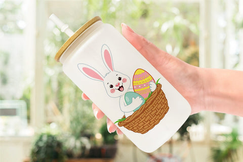 Glass Can Easter Bunny Sublimation artnoy 
