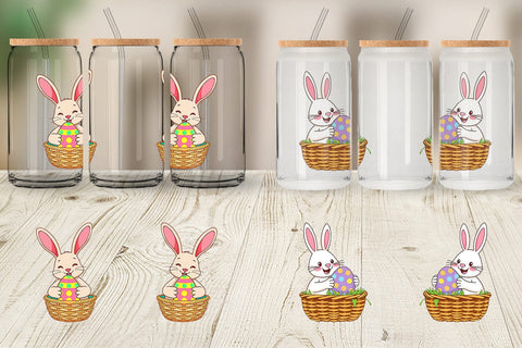 Glass Can Easter Bunny Sublimation artnoy 