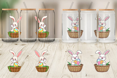 Glass Can Easter Bunny Sublimation artnoy 