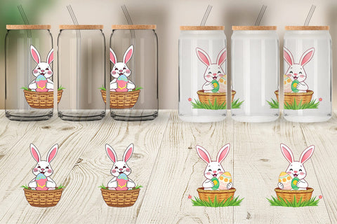 Glass Can Easter Bunny Sublimation artnoy 