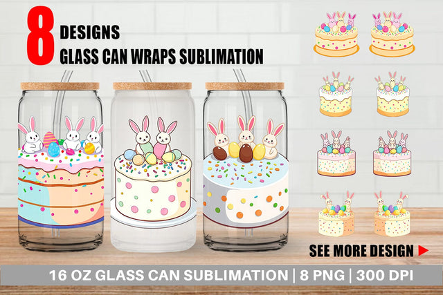 Glass Can Easter Cake Sublimation artnoy 