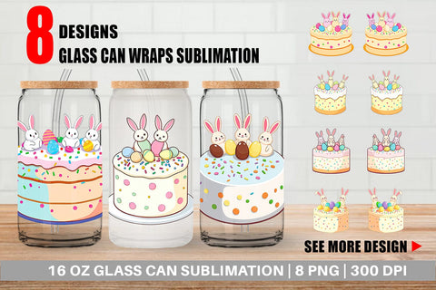 Glass Can Easter Cake Sublimation artnoy 