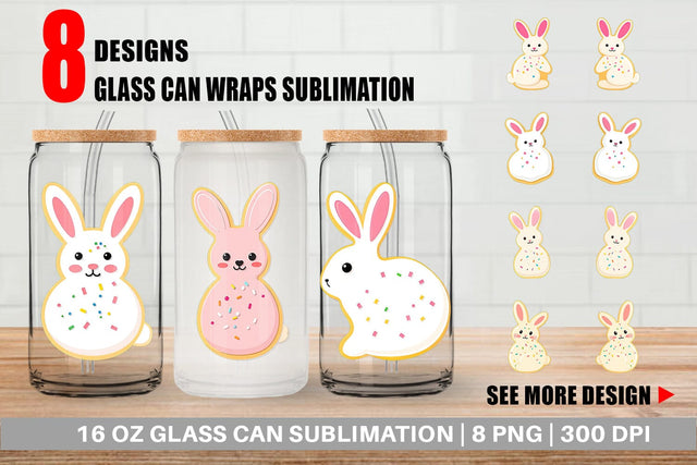 Glass Can Easter Cookie Sublimation artnoy 