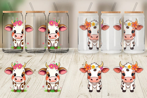Glass Can Easter Cow Sublimation artnoy 