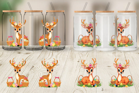 Glass Can Easter Deer Sublimation artnoy 