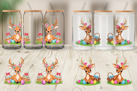 Glass Can Easter Deer Sublimation artnoy 