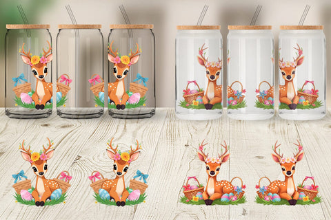 Glass Can Easter Deer Sublimation artnoy 