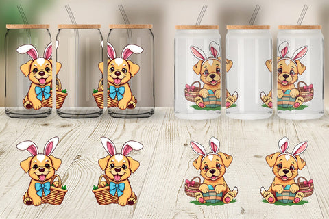 Glass Can Easter Dog Sublimation artnoy 