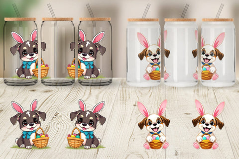 Glass Can Easter Dog Sublimation artnoy 