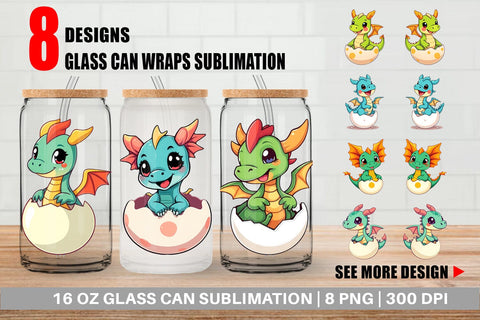 Glass Can Easter Dragon Sublimation artnoy 
