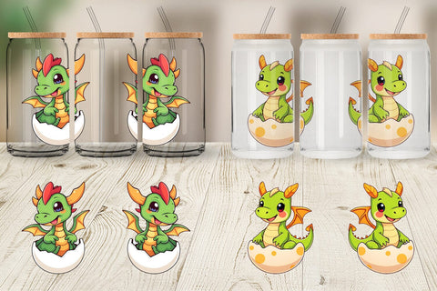 Glass Can Easter Dragon Sublimation artnoy 