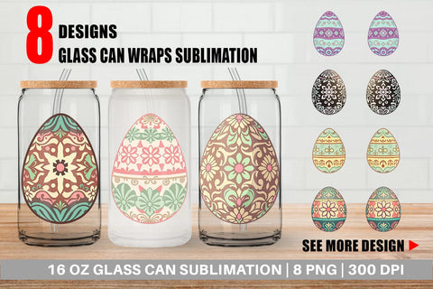 Glass Can Easter Egg Sublimation artnoy 