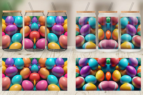 Glass Can Easter Eggs Colorful Sublimation artnoy 