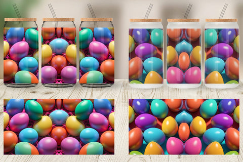 Glass Can Easter Eggs Colorful Sublimation artnoy 