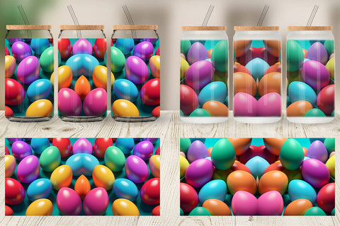 Glass Can Easter Eggs Colorful Sublimation artnoy 