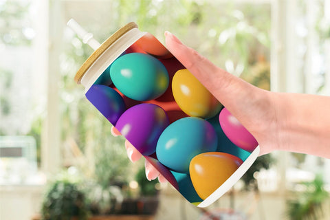 Glass Can Easter Eggs Colorful Sublimation artnoy 