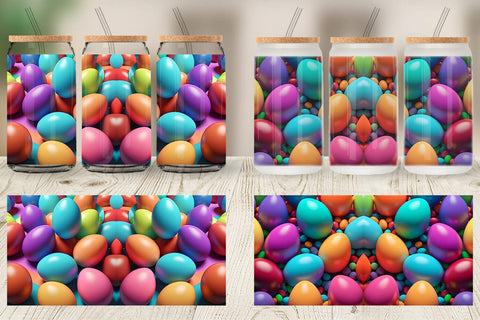 Glass Can Easter Eggs Colorful Sublimation artnoy 