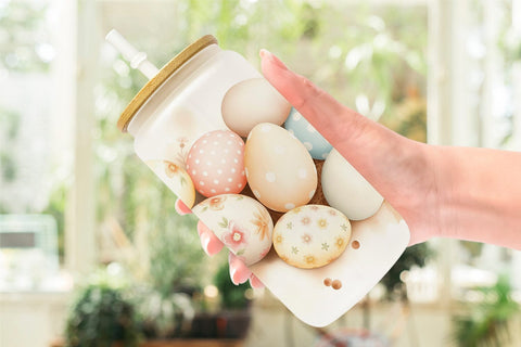 Glass Can Easter Eggs Sublimation artnoy 