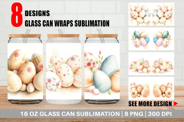 Glass Can Easter Eggs Sublimation artnoy 