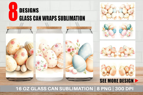 Glass Can Easter Eggs Sublimation artnoy 