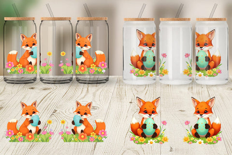 Glass Can Easter Fox Sublimation artnoy 