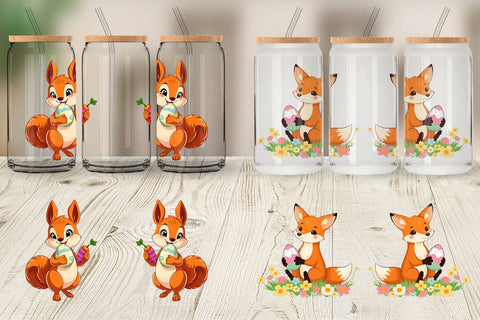 Glass Can Easter Fox Sublimation artnoy 