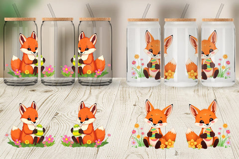 Glass Can Easter Fox Sublimation artnoy 