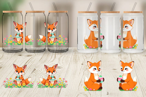 Glass Can Easter Fox Sublimation artnoy 