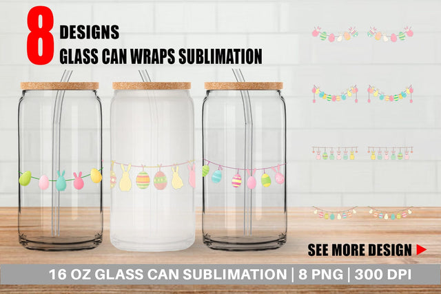 Glass Can Easter Garland Sublimation artnoy 