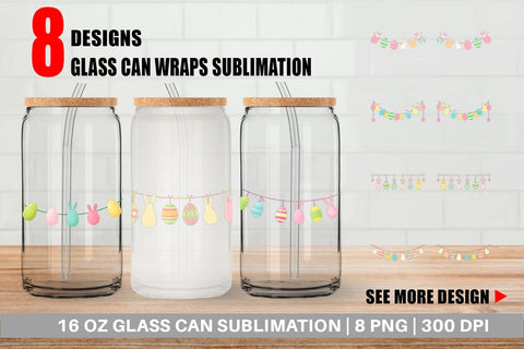 Glass Can Easter Garland Sublimation artnoy 