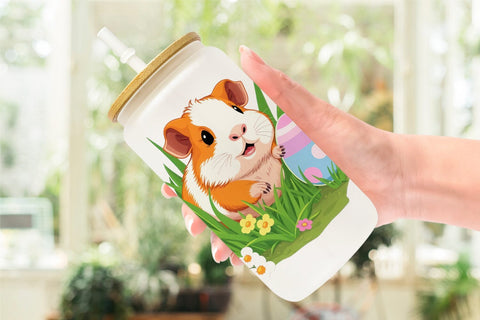 Glass Can Easter Hamster Sublimation artnoy 