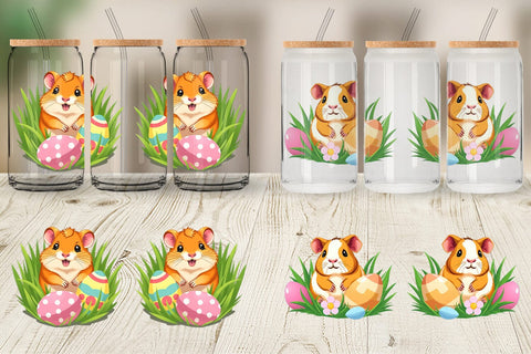 Glass Can Easter Hamster Sublimation artnoy 