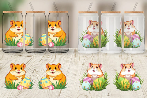 Glass Can Easter Hamster Sublimation artnoy 