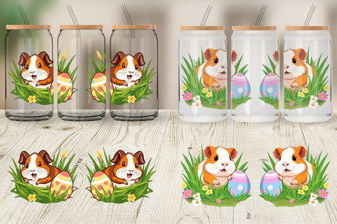 Glass Can Easter Hamster Sublimation artnoy 