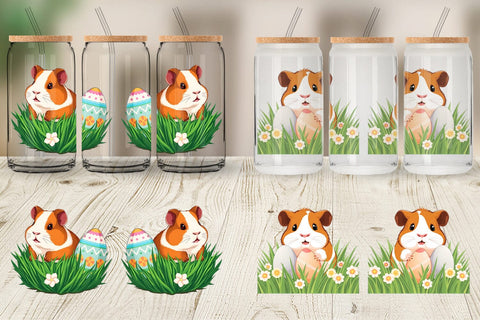 Glass Can Easter Hamster Sublimation artnoy 